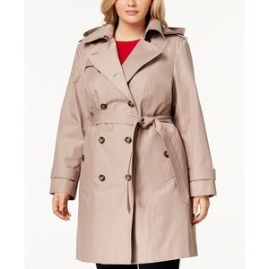 LONDON FOG PLUS SIZE DOUBLE BREASTED TRENCH COAT
